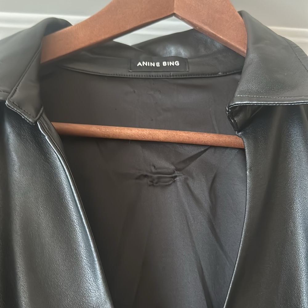 Anine Bing Joey Faux leather mini wrap dress - Picture 14 of 14
